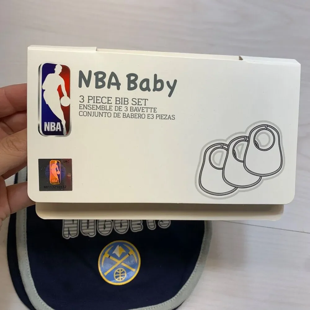 NBA Nuggets Basketball Unisex Baby Bib Infant Newborn 3 - Piece Set One Size